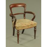 A Victorian mahogany armchair,