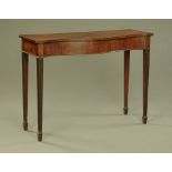 A 19th century mahogany serpentine fronted console table,