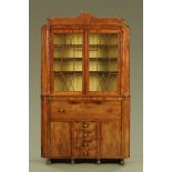 A Georgian mahogany secretaire bookcase,