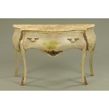 A Louis XV style painted commode chest,