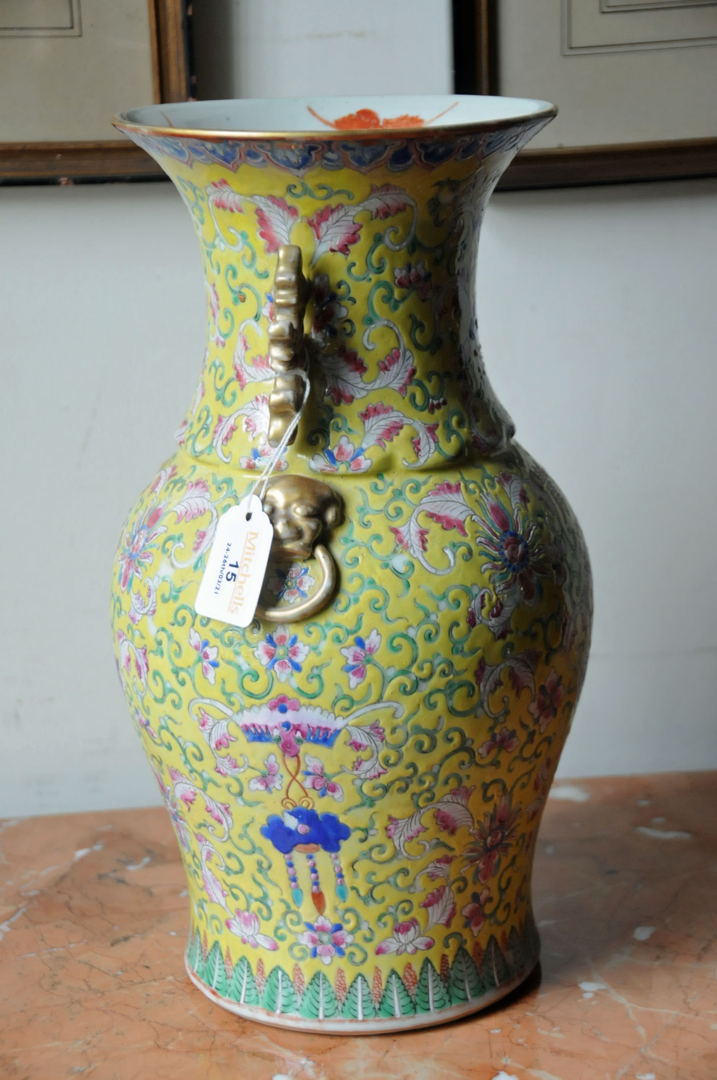 A 19th century Cantonese yellow ground vase, - Image 5 of 13