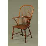 A 19th century ash and elm Thames Valley Windsor chair,