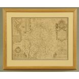 An antiquarian map "The Countie Westmorland and Kendale The Chief Townes Described", 37 cm x 49 cm,