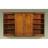 A 19th century mahogany breakfront low bookcase,