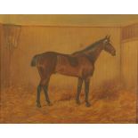Charles Gatehouse (1856-1952), oil on canvas Horse "Parnell" in stable, 41 cm x 51.