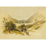 David Roberts (1796-1864), a lithograph "Entrance to Nablous 1839", 25 cm x 34 cm, framed,