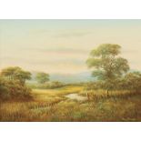 Reginald Brown (born 1921), oil painting on canvas "Summers Glow", 29 cm x 39 cm, framed, signed.