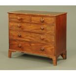 An early Victorian mahogany chest of drawers,
