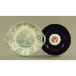 A Victorian Copeland late Spode two handled dish, transfer printed.