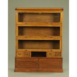 A Globe Wernicke oak sectional bookcase,
