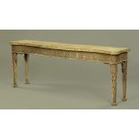 A Georgian style painted serpentine fronted serving table,