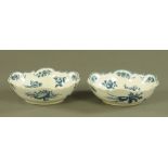 A pair of first period Worcester relief moulded salad bowls,