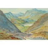 A watercolour Kirkstone Pass, 22 cm x 33 cm, framed, indistinctly signed.