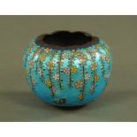 A Japanese cloisonne Ginbari bowl. Height 10 cm, diameter 13 cm.