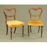 A pair of early Victorian mahogany dining chairs,