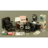 A cased Contaflex 35 mm camera,