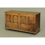 A George III oak mule chest,