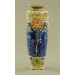 A large Royal Doulton stoneware vase in the Art Nouveau style,