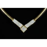An 18 ct gold diamond set necklace, stamped 18k. 24 grams gross (see illustration).