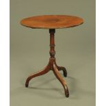 A Georgian mahogany oval snap top table,
