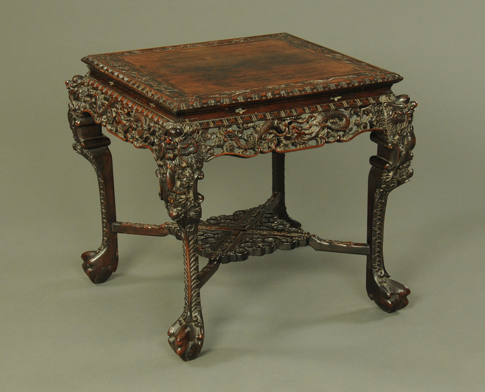 A 19th century Chinese hardwood large jardiniere stand or table,