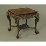 A 19th century Chinese hardwood large jardiniere stand or table,