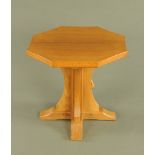 A Mouseman Thompson of Kilburn oak octagonal coffee table,
