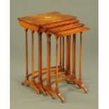 A quartetto of inlaid and painted occasional tables,