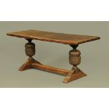 An oak refectory table,