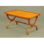 A yew wood rectangular coffee table,