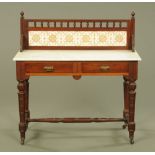 A Victorian marble topped washstand,