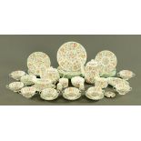 A Minton Haddon Hall patterned part dinner service, comprising 8 large plates, 8 medium plates,