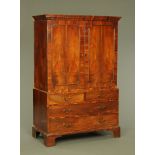 A George III mahogany linen press,