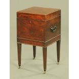 A George III mahogany square cellarette,