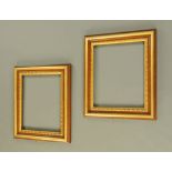 A pair of Victorian mahogany and gilt rectangular picture frames, to take canvases 76 x 62 cm,