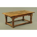 A late 17th/early 18th century English oak refectory table,
