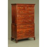 A George III mahogany chest on chest,