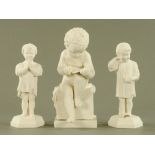 A pair of Victorian Parian figures "The Lost Breakfast" and "Compulsory Prayer",