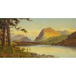 Edward Horace Thompson (1879-1949), a watercolour "Loweswater and Melbreak", 23 cm x 44 cm, framed,