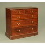 An Edwardian inlaid mahogany chest of drawers,