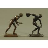 After The Antique, two bronze athletes, Discus Thrower and Companion. Tallest 16 cm.