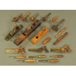 A quantity of vintage woodworking tools.