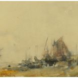 Samuel John Lamorna Birch RA RWS (1869-1955), a watercolour, fishing boats.