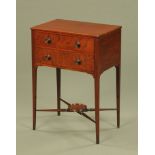 An Edwardian mahogany two drawer side table,