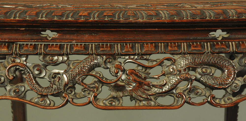 A 19th century Chinese hardwood large jardiniere stand or table, - Image 3 of 5