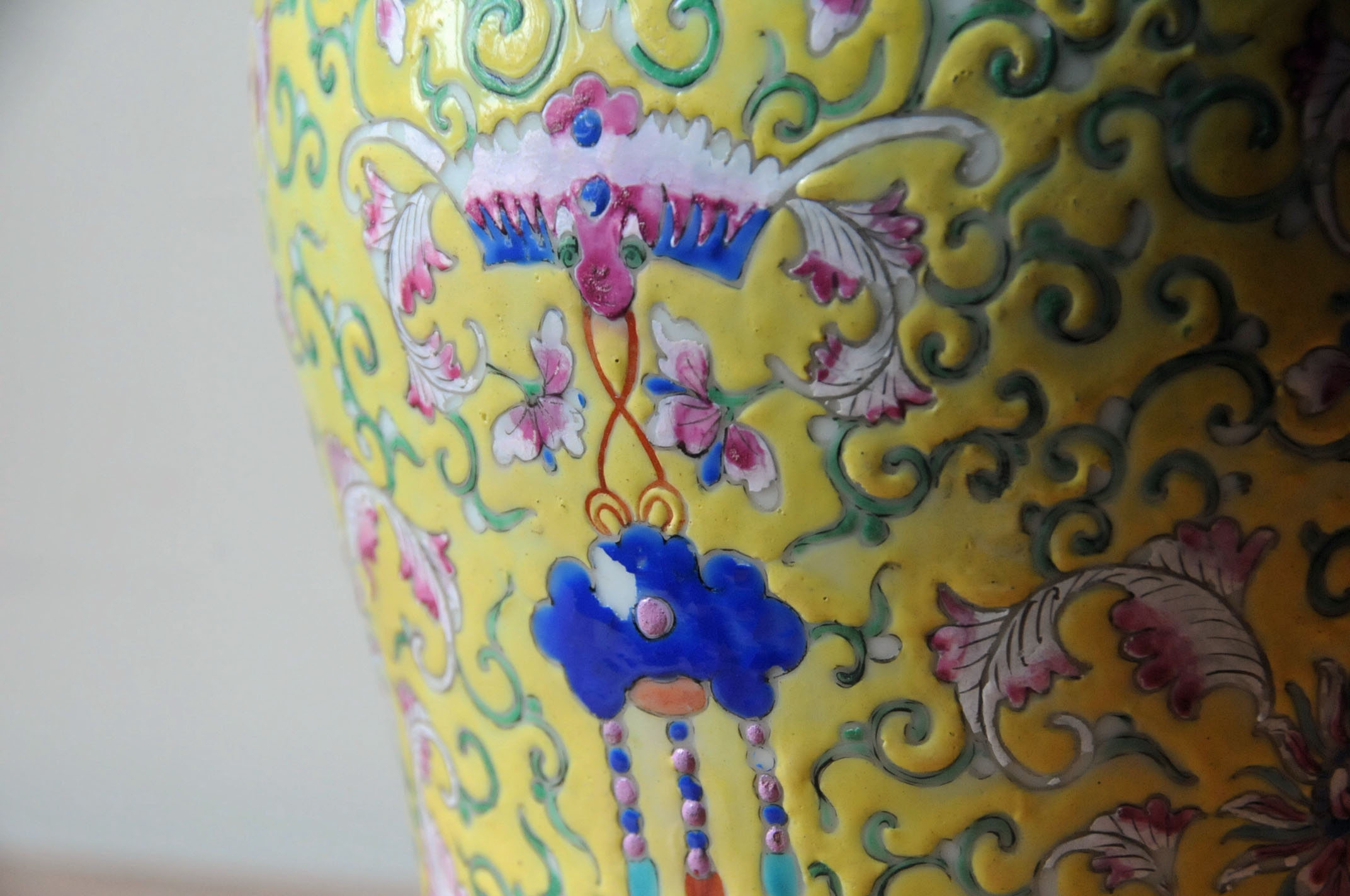 A 19th century Cantonese yellow ground vase, - Image 13 of 13