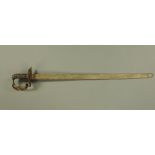 An early 19th century 1796 pattern heavy Cavalry Troopers sword, with serrated edge. Length 96 cm.