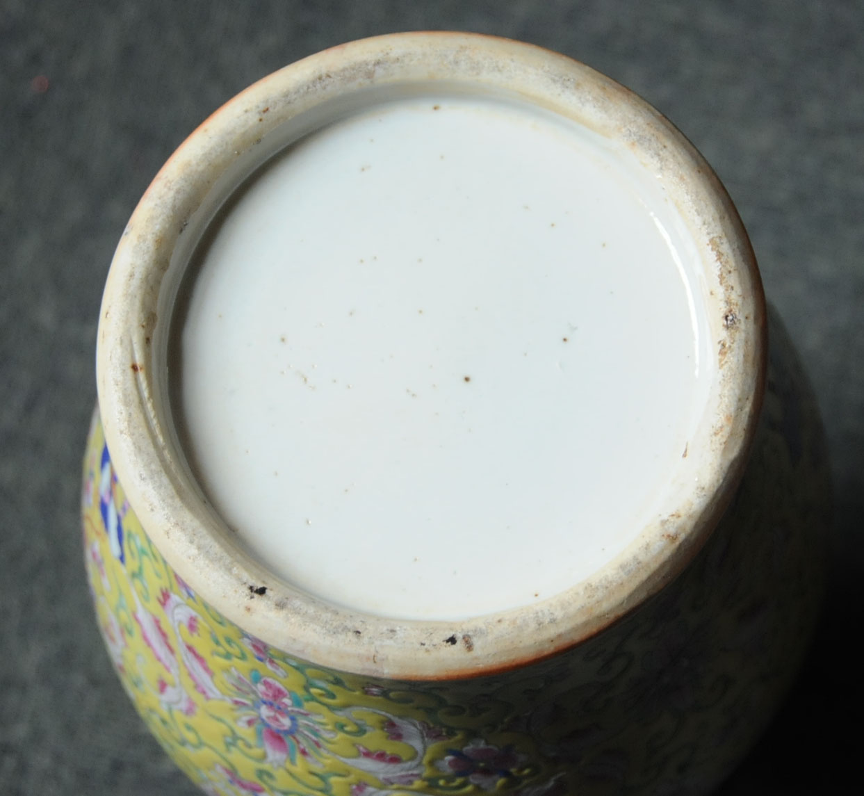 A 19th century Cantonese yellow ground vase, - Image 7 of 13