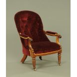 An early Victorian mahogany armchair,
