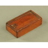 A small Georgian Treen box, with sliding top, 9 cm x 5 cm x 2.5 cm.